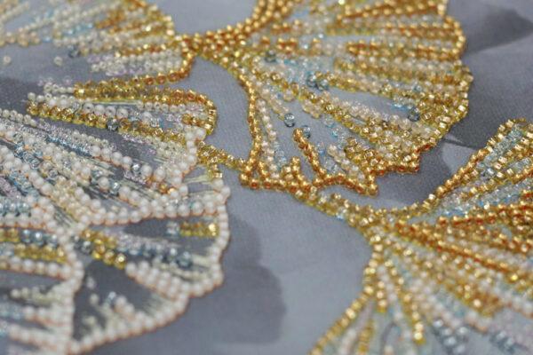 DIY bead embroidery kit Ginkgo biloba