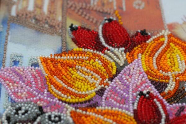 DIY bead embroidery kit Autumnal