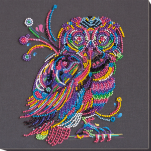 DIY bead embroidery kit Owl