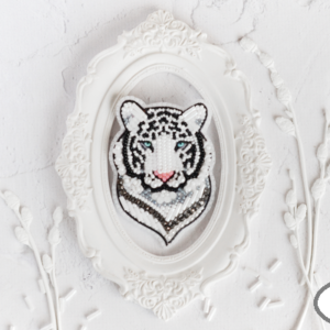 DIY beaded brooch kit White Tiger