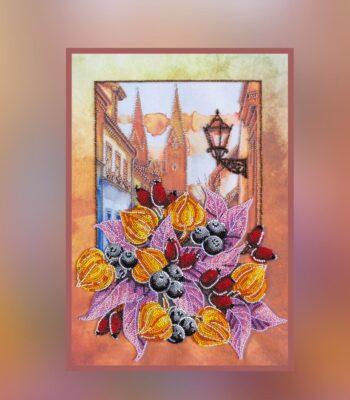 DIY bead embroidery kit Autumnal