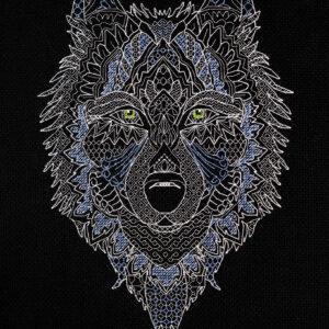 Animal Cross Stitch Kit – Silver wolf
