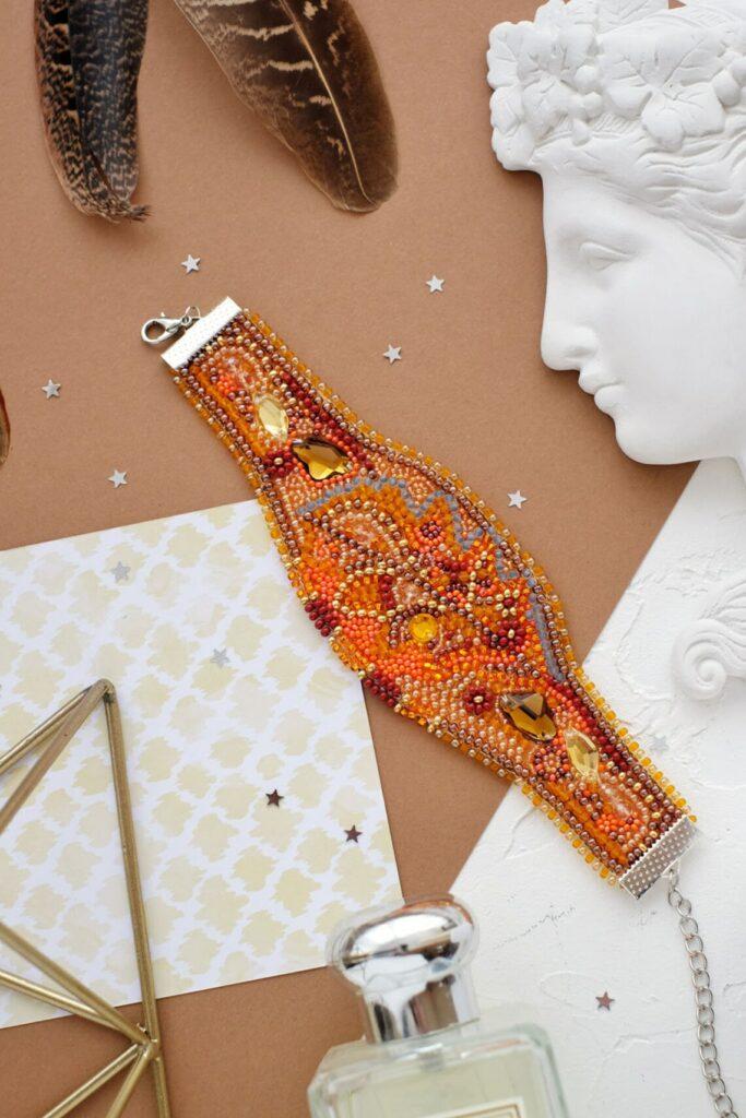 DIY Beaded Bracelet Kit – Autumn Gold