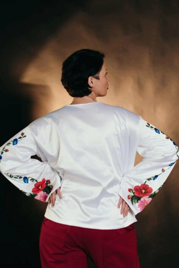 Bead Embroidery Blouse - Flowers